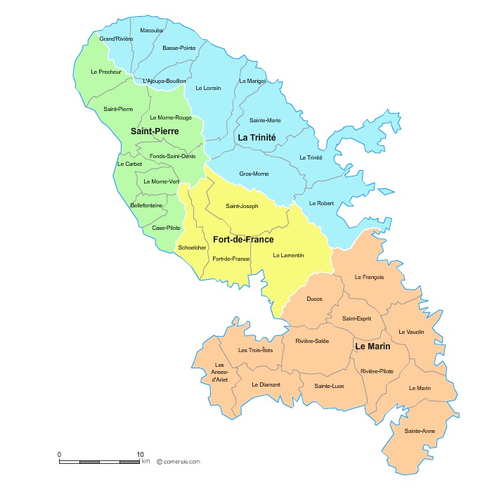 Carte Martinique - Emplacement Le Robert